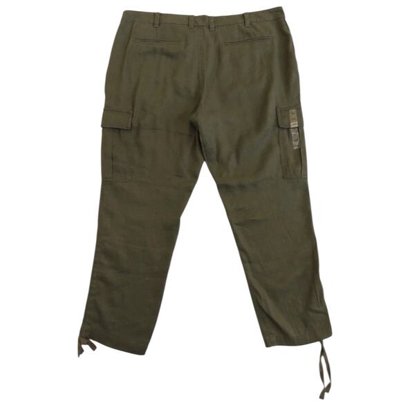 Ralph Lauren Pants Women Size 4 Drawstring Cuffs Linen Cargo Capri Polo - Picture 2 of 11